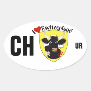 Switzerland Suisse Svizzera Svizra Switzerland Oval Sticker