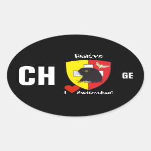 Switzerland Suisse Svizzera Svizra Switzerland Oval Sticker
