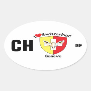 Switzerland Suisse Svizzera Svizra Switzerland Oval Sticker