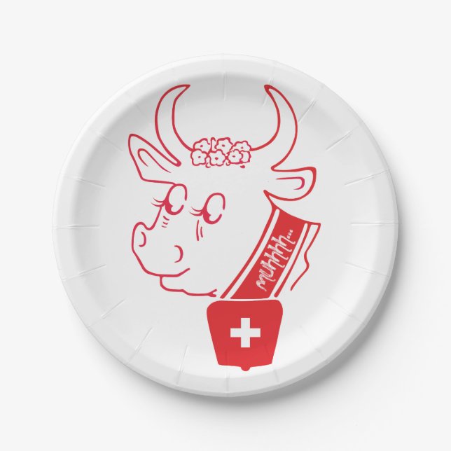Switzerland Suisse Svizzera Svizra Switzerland Tic Paper Plate (Front)