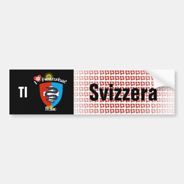 Switzerland Svizzera Suisse Ticino Autosticker Bumper Sticker (Front)