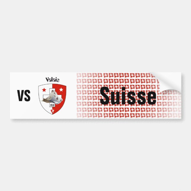 Switzerland Svizzera Suisse Wallis Autosticker Bumper Sticker (Front)