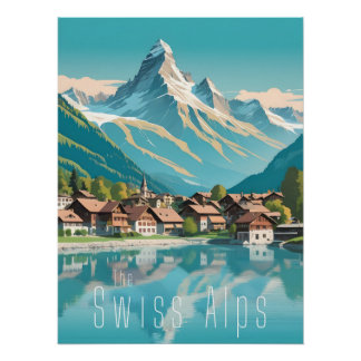 Switzerland Swiss Alps Matterhorn Travel Poster
