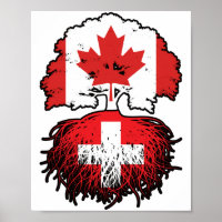Switzerland Swiss Canadian Canada Tree Roots Flag