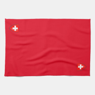 Switzerland Swiss Coat of arms red Kitchen Towel