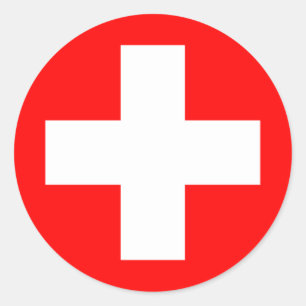 Switzerland (Swiss) Flag Classic Round Sticker
