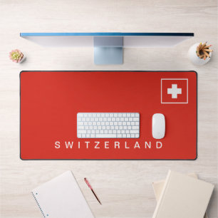 Switzerland   Swiss Flag Colours Desk Mat