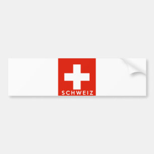 Switzerland Swiss flag country schweiz text name Bumper Sticker