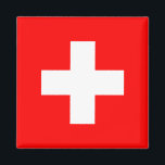Switzerland (Swiss) Flag Magnet<br><div class="desc">Customizable World Flag Products - Please feel free to add your own text.</div>