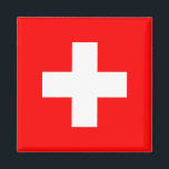 Switzerland (Swiss) Flag Magnet<br><div class="desc">Customizable World Flag Products - Please feel free to add your own text.</div>