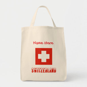 Switzerland Swiss Flag Red Personalized Tote Bag