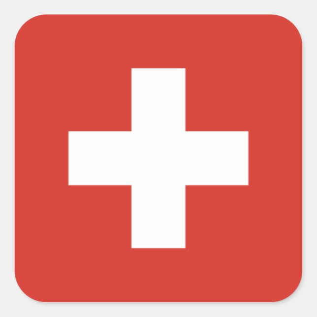 Switzerland/Swiss Flag Square Sticker (Front)