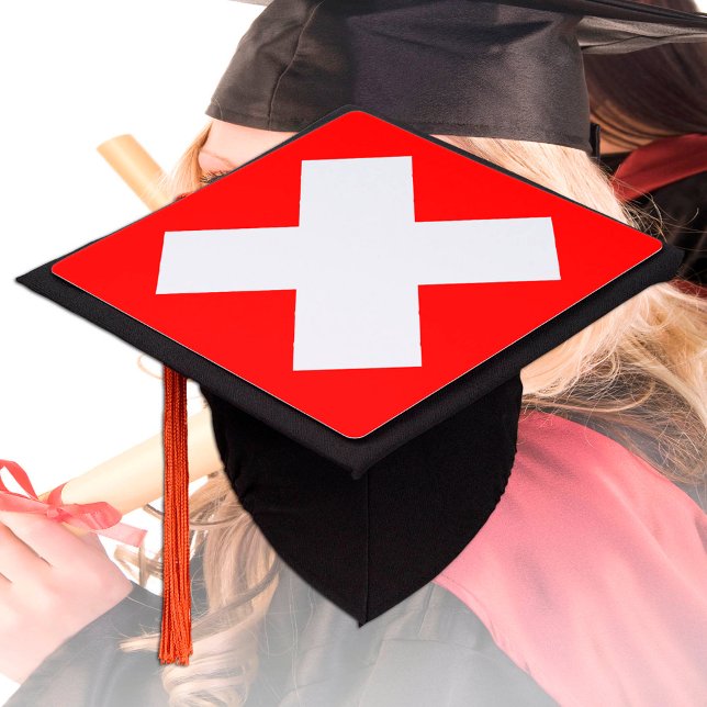 Switzerland & Swiss Flag - Students /University Graduation Cap Topper (Creator Uploaded)