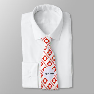 Switzerland Swiss Flag Tiled Personalized  Tie