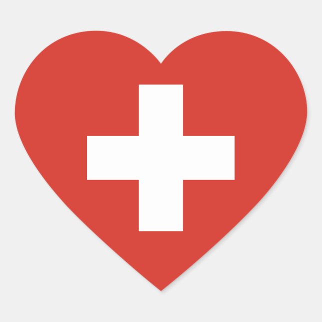 Switzerland/Swiss Heart Flag Heart Sticker (Front)