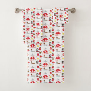 Switzerland - Swiss Travel Souvenirs Pattern   Bath Towel Set