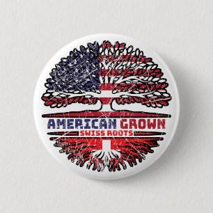 Switzerland Swiss US American USA United States 2 Inch Round Button