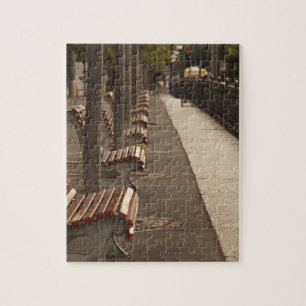 Switzerland, Ticino Canton, Lugano. Lakefront Jigsaw Puzzle