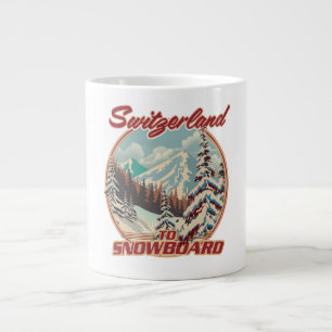 Switzerland to Snowboard Large Coffee Mug