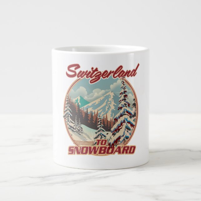 Switzerland to Snowboard Large Coffee Mug (Front)