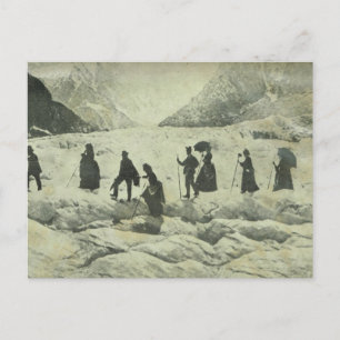 Switzerland, Tourists on the Jungfrau glacier, Postcard