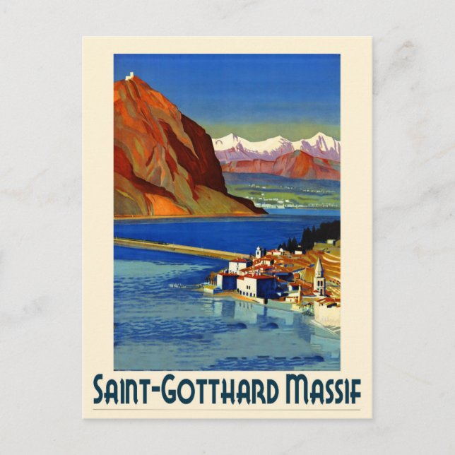 Switzerland Travel Poster Postcard (Front)