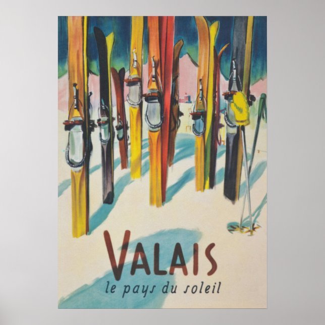 Switzerland Vintage Ski Poster (Front)