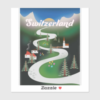 Switzerland Vintage style vacation poster