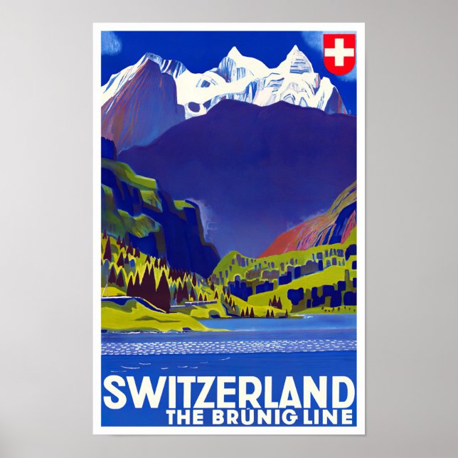 Switzerland vintage travel Poster (Front)