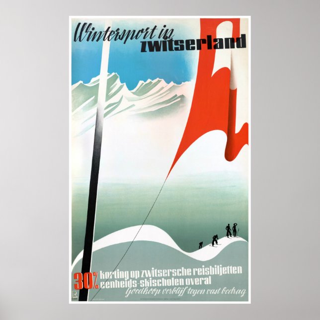 Switzerland Vintage Travel Poster Restored (Front)