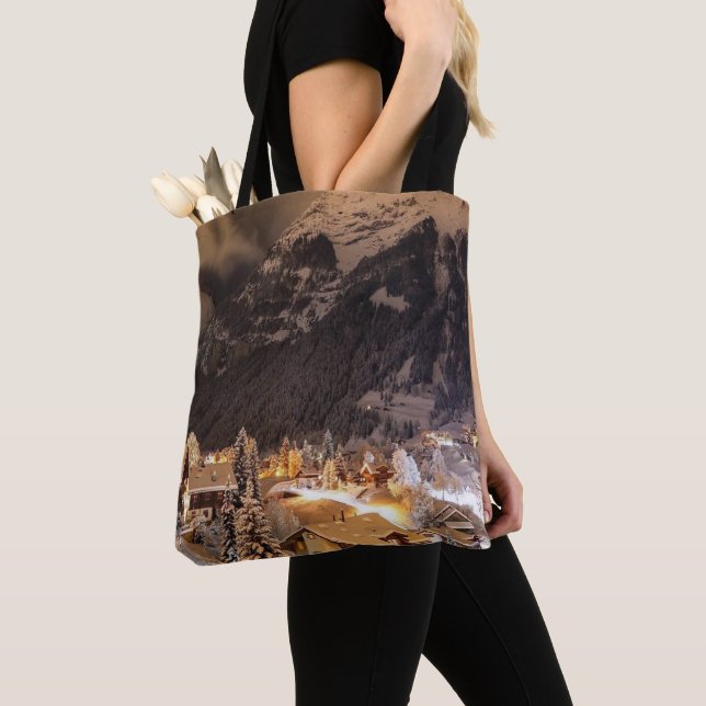 Switzerland winter tote bag (Close Up)