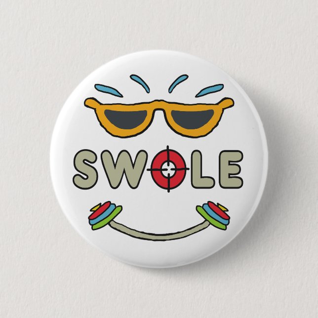 Swole Bodybuilding 2 Inch Round Button (Front)