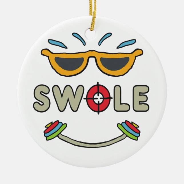 Swole Bodybuilding Ceramic Ornament (Front)