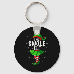 Swole Elf Christmas Girls Women Elf Squad Xmas Fam Keychain