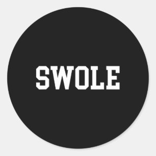 Swole Funny Weightlifting And Bodybuilding Classic Round Sticker