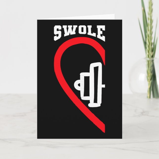Swole Mates Cute Workout Matching Couples Valentin Card (Front)