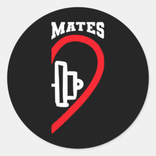 Swole Mates Cute Workout Matching Couples Valentin Classic Round Sticker