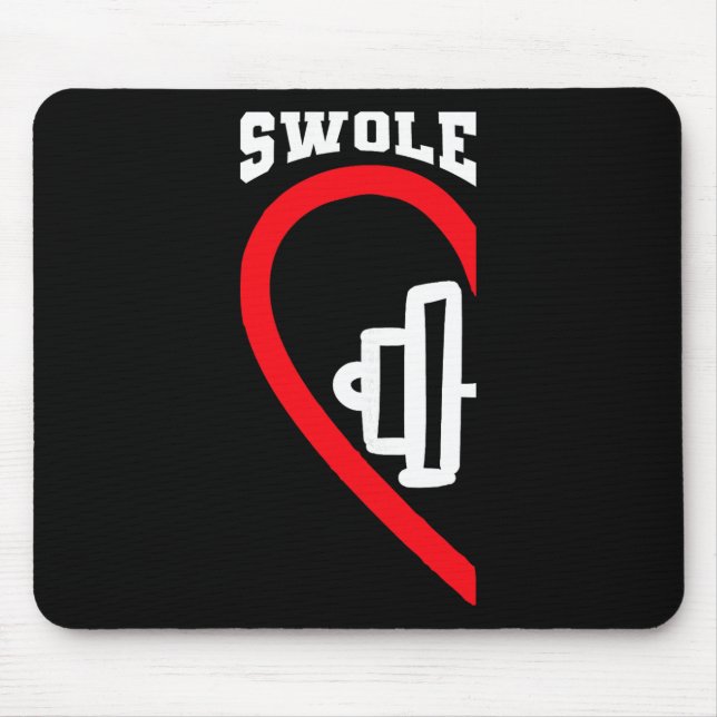 Swole Mates Cute Workout Matching Couples Valentin Mouse Pad (Front)