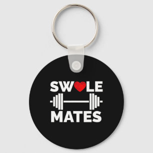 Swole Mates Matching Couples Workout Gym Partner V Keychain