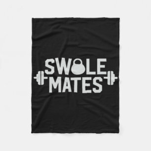 Swole Mates Swolemates Funny Couples Workout Gear  Fleece Blanket