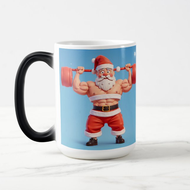 Swole Santa: Making Gains and Delivering Presents Magic Mug (Left)