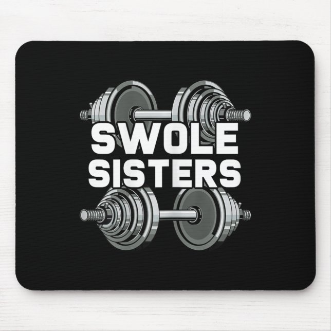Swole Sisters Powerlifting Gym Workout Swole Gainz Mouse Pad (Front)