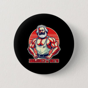 Swoleunists Unite Funny Communist Gym Bodybuilder  2 Inch Round Button