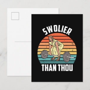 Swolier Than Thou Invitation Postcard