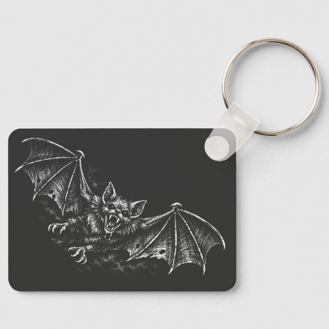 Swooping Bat - by BurnsInHell Keychain (Front)