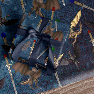 Sword and Dragon Wrapping Paper