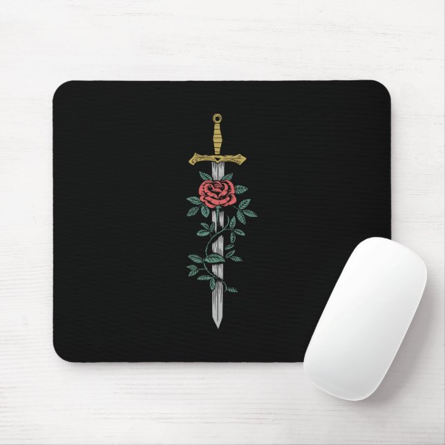 Sword and Rose Mouse Pad (With Mouse)