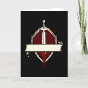 Sword Banner Coat Of Arms Medieval Sword Fight Card
