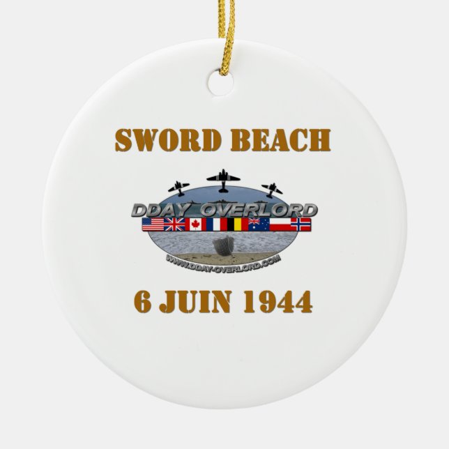 Sword Beach 1944 Ceramic Ornament (Front)