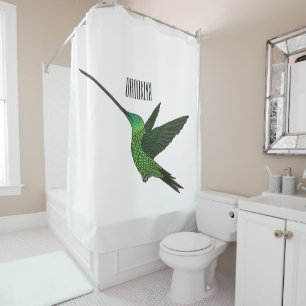 Sword-billed hummingbird cartoon illustration